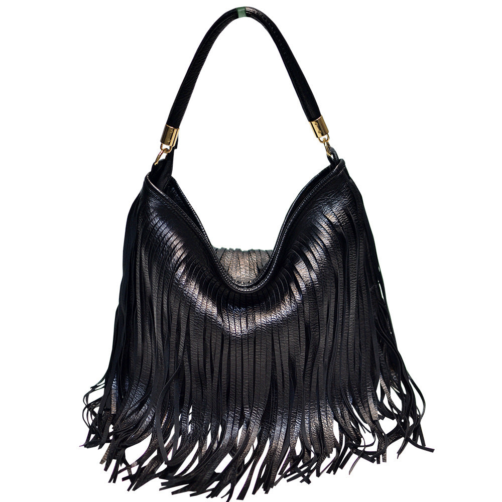 Bolso artesanal con flecos